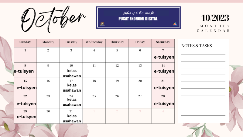 oktober jadual aktiviti